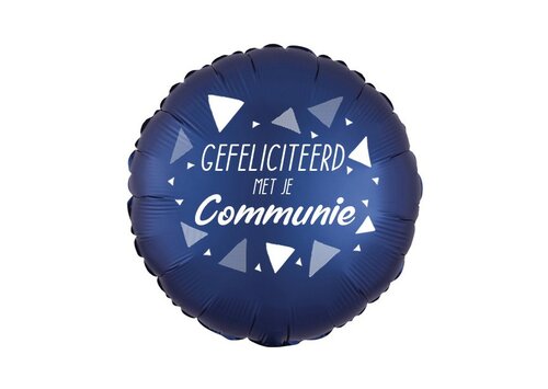 Gefeliciteerd Met Je Communie - Satin Luxe Navy - 18 inch - Anagram Gefeliciteerd Met Je Communie - Satin Luxe Navy - 18 inch - Anagram