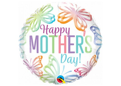 Happy Mothersday - Pastel Butterflies - 18 inch - Qualatex