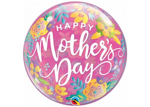 Happy Mothersday - Colorful Floral - Single Bubble - 22 inch - Qualatex