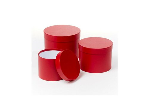 Hat Boxes - Red - Set van 3 Hat Boxes - Red - Set van 3