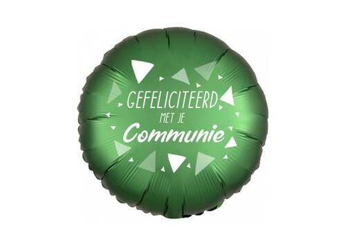 Gefeliciteerd Met Je Communie - Satin Luxe Emerald - 18 inch - Anagram