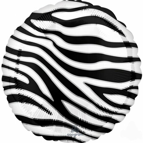 Folieballon rond - 18inch   Dierenprint - Zebra