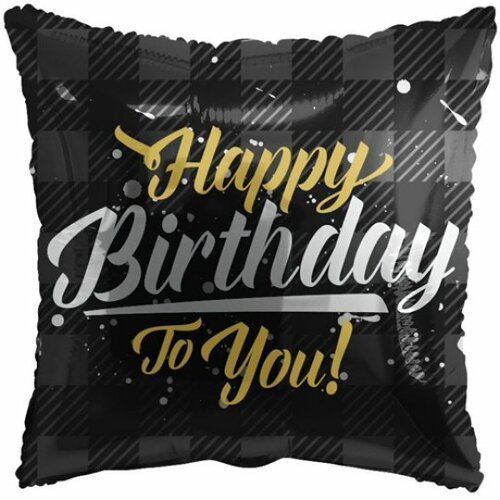 Happy Birthday square - 18 inch - Kaleidoscope (1) Happy Birthday square - 18 inch - Kaleidoscope (1)