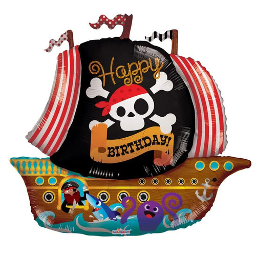 Pirate Ship - Happy Birthday - 36 inch - Kaleidoscope (1)