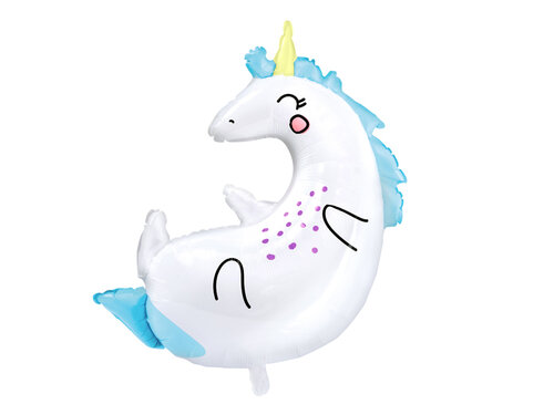 Unicorn blauw - 28 inch - Partydeco (1)