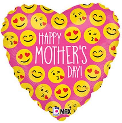 Happy Mothersday - Emoji Heart - 18 inch - Betallic (1) Happy Mothersday - Emoji Heart - 18 inch - Betallic (1)