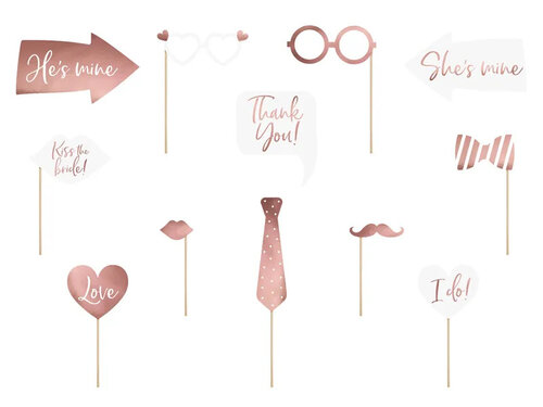 Bruiloft fotoprops mix - rose goud