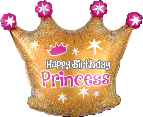 Happy Birthday Princess - Gouden kroon - 20 inch