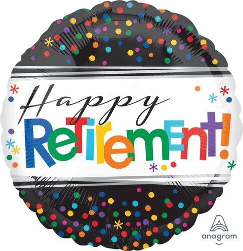 Happy Retirement - Confetti - 18 inch