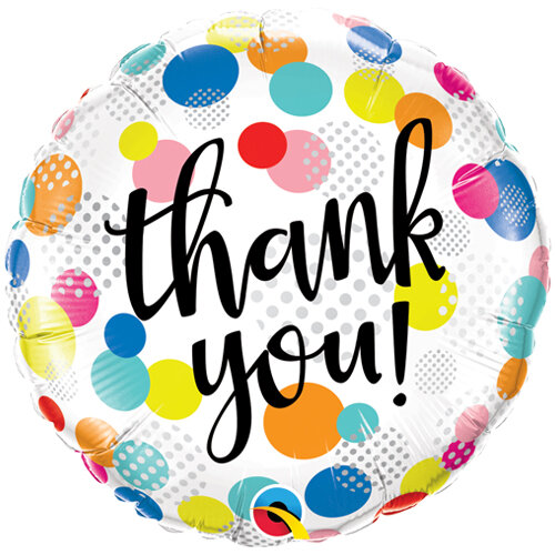 Thank You - Dots - 18 inch - Qualatex