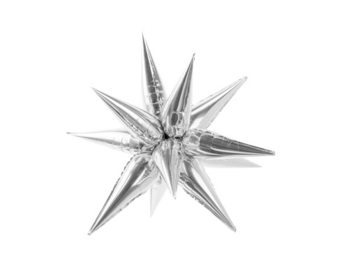 Foil Ballon Star 3D -  zilver- 70 cm (1)