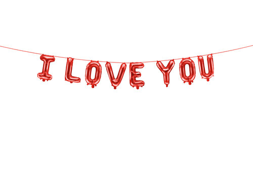 I love you - folieballonslinger - rood