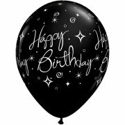 R11 - happy Birthday Sparkles & Swirls - Black