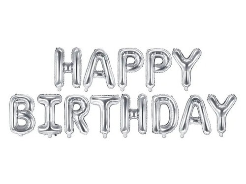Happy Birthday - Silver - Letters