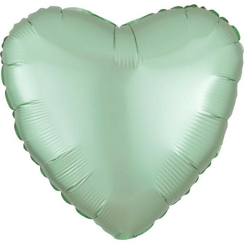 Heart - satin mint green - 17 inch - Anagram (1) (verlaat het assortiment)