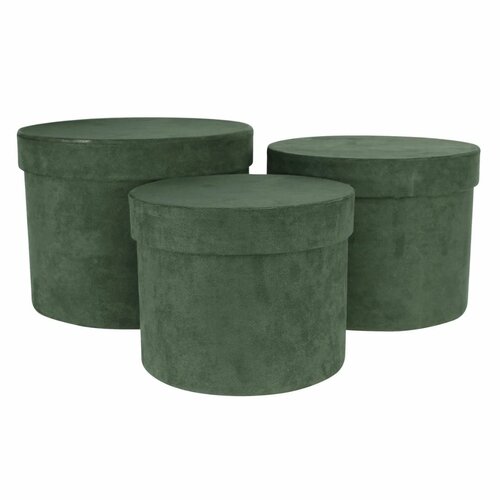 Hoedendozen Velvet set van 3 Groen