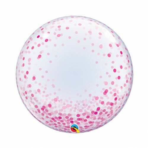 Pink confetti - Deco Bubble - 24 inch - Qualatex (1)