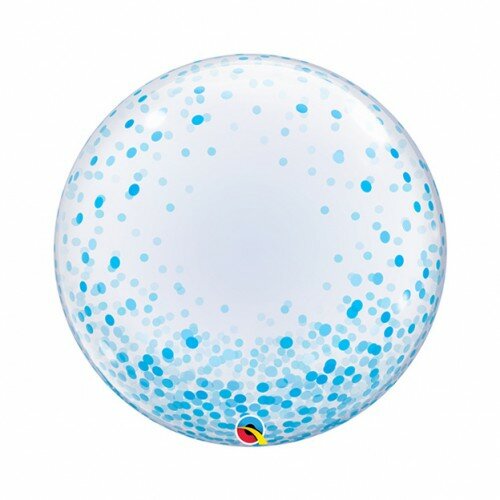 Blue confetti - Deco Bubble - 24 inch - Qualatex (1)