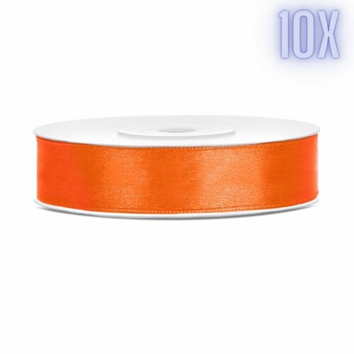 Satijn lint - oranje - 12mm - Partydeco (10) Satijn lint - oranje - 12mm - Partydeco (10)