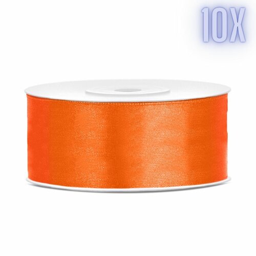 Satijn lint - oranje - 25mm - Partydeco (10) Satijn lint - oranje - 25mm - Partydeco (10)