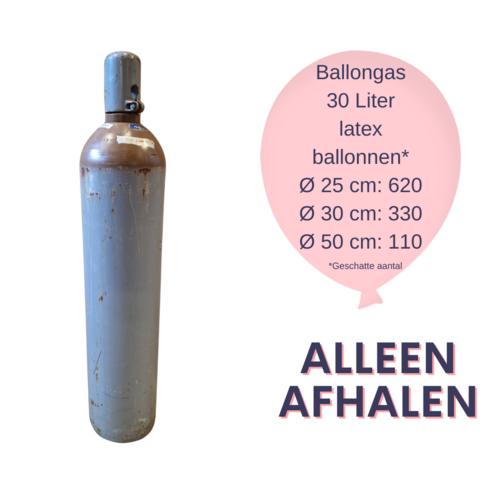 Heliumcilinder Ballongas 200 bar 30liter Verhuur