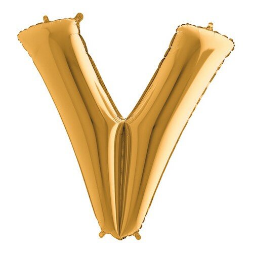 Letter V - goud - 26 inch - Grabo (1)