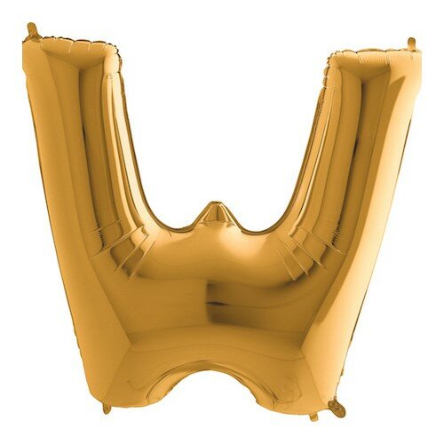 Letter W - goud - 26 inch - Grabo (1)