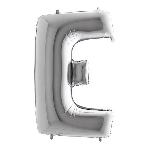 Letter E - zilver - 26 inch - Grabo (1)