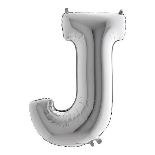 Letter J - zilver - 26 inch - Grabo (1)