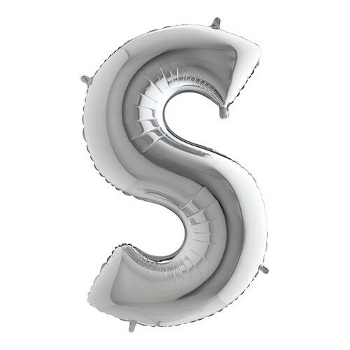Letter S - zilver - 26 inch - Grabo (1)