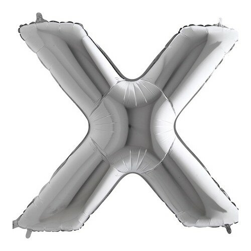 Letter X - zilver - 26 inch - Grabo (1)