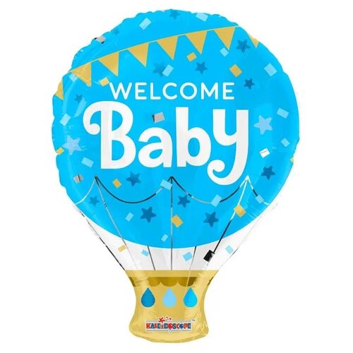 Welcome Baby Blue hot air balloon - 18 inch - Kaleidoscope (1) Welcome Baby Blue hot air balloon - 18 inch - Kaleidoscope (1)