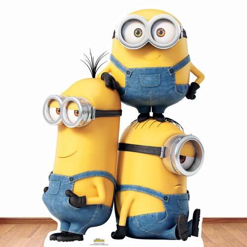 Cut out Minions: Kevin, Bob & Stuart 131 CM + 1 mini Cut out Minions: Kevin, Bob & Stuart 131 CM + 1 mini