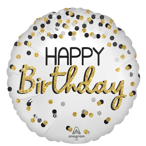 Satin Black Silver Gold Birthday - Happy birthday - 28 inch - P32 Anagram (1) Satin Black Silver Gold Birthday - Happy birthday - 28 inch - P32 Anagram (1)