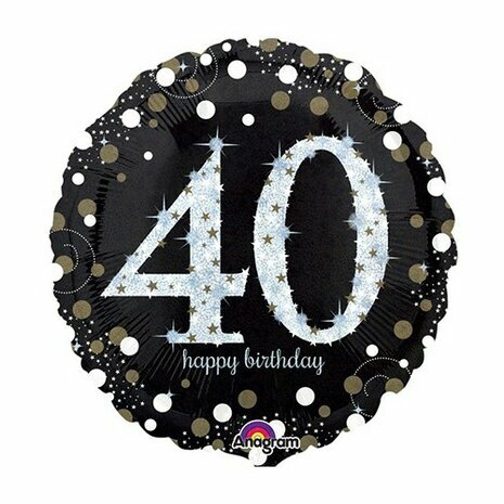 Sparkling black & gold - Happy birthday 40 jaar - 28 inch - P40 Anagram (1) Sparkling black & gold - Happy birthday 40 jaar - 28 inch - P40 Anagram (1)