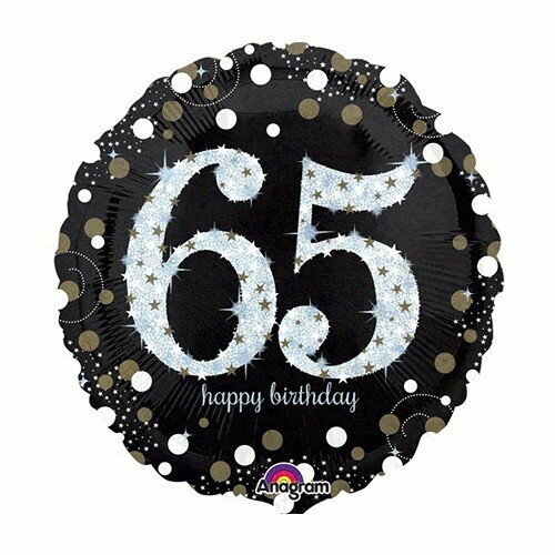 Sparkling black & gold - Happy birthday 65 jaar - 28 inch - P40 Anagram (1) Sparkling black & gold - Happy birthday 65 jaar - 28 inch - P40 Anagram (1)