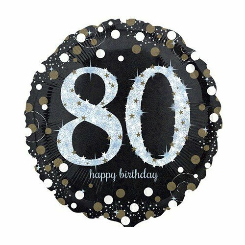 Sparkling black & gold - Happy birthday 80 jaar - 28 inch - P40 Anagram (1) Sparkling black & gold - Happy birthday 80 jaar - 28 inch - P40 Anagram (1)