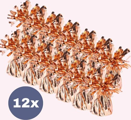 Ballongewicht folie Rosegold (12stuks) Ballongewicht folie Rosegold (12stuks)