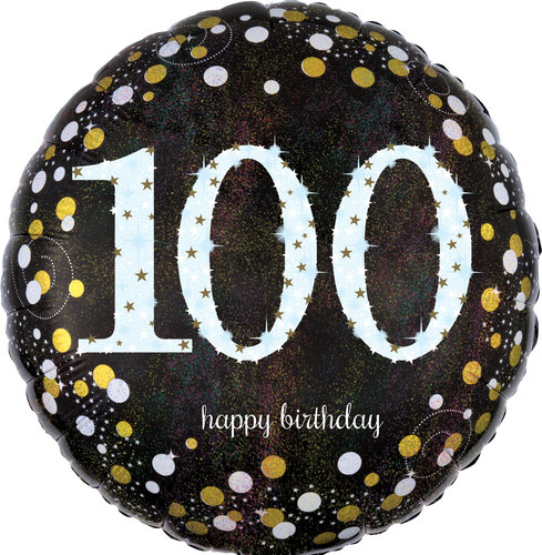 Sparkling black - Happy birthday 100 jaar - 18 inch - S55 Anagram (1) Sparkling black - Happy birthday 100 jaar - 18 inch - S55 Anagram (1)