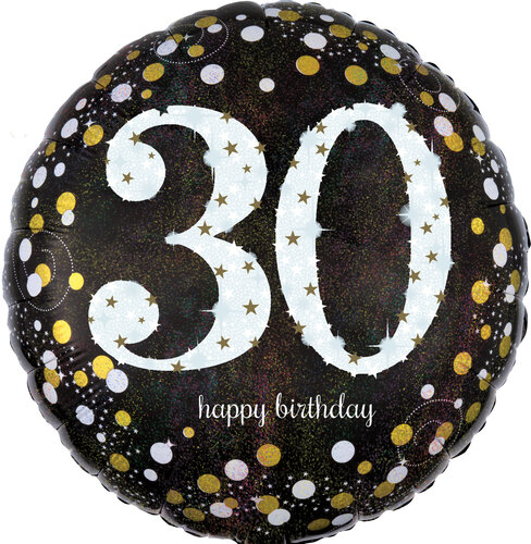 Sparkling black - Happy Birthday 30 jaar - 18 inch - S55 Anagram (1) Sparkling black - Happy Birthday 30 jaar - 18 inch - S55 Anagram (1)