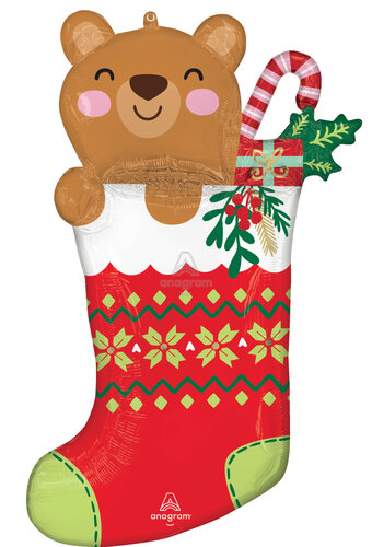 Beary Christmas Stocking - SuperShape - Christmas - 32 inch - P35 - Anagram Balloons (1)